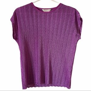 Allison Daley Purple Textured Stretch Top Small
